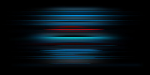 Abstract blue light trails in the dark, motion blur effect