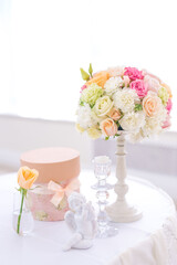 ding bouquet on the table
