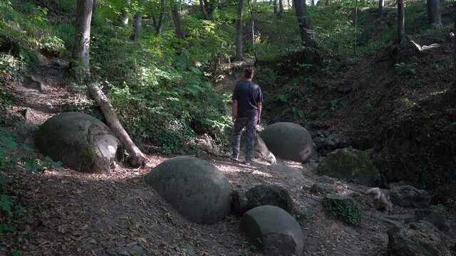 Mysterious Round Stones Duboki potok, Zavidovici Bosnia and Herzegovina - (4K)