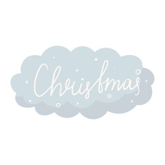 Vector isolated illustration of a speech bubble or cloud with the inscription Christmas.