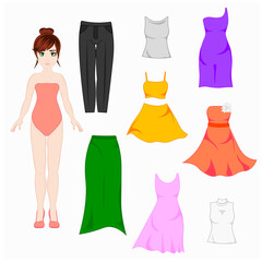 Dress for paper doll body template