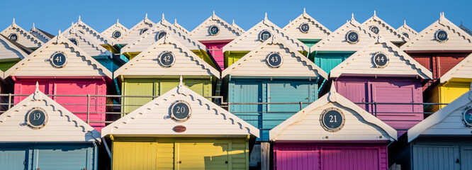 Colourful beach huts