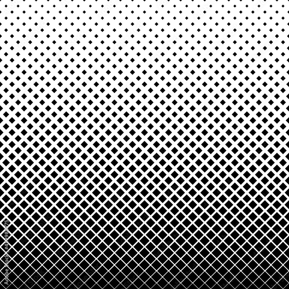 Poster Geometric halftone pattern. Black and white rectangle Square background. Carbon grid texture.