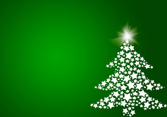 Fondo verde navideño con árbol de navidad.