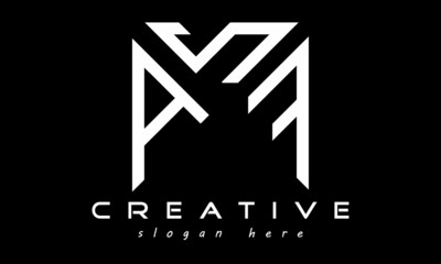 geometric monogram letters ASF logo design vector, business logo, icon shape logo, rectangle squire polygon letters modern unique minimalist creative logo design, vector template