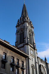 Fototapeta na wymiar Cathedral in the old town of Bilbao, Spain