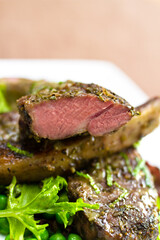 Sous Vide Herbed Lamb Chops with Sweet Peas