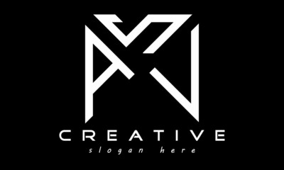 geometric monogram letters ASV logo design vector, business logo, icon shape logo, rectangle squire polygon letters modern unique minimalist creative logo design, vector template