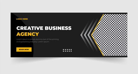 Corporate business agency social media web banner facebook cover flyer design template Premium Vector - obrazy, fototapety, plakaty