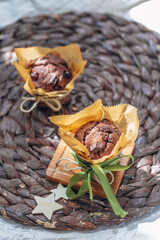 muffins with chocolate