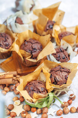 muffins with chocolate