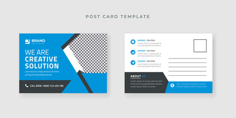 Grow Your Business Marketing Agency Corporate Postcard template with creative design Premium Vector.