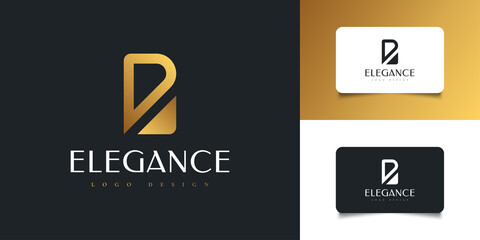Abstract and Elegant Letter B Logo Design in Golden Gradient. Graphic Alphabet Symbol for Corporate Business Identity