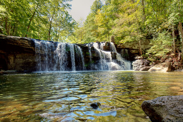 Fototapeta na wymiar A beautiful waterfall on Brush Creek near Athens, West Virginia, USA.