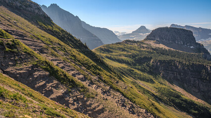 Fototapeta premium Highline Trail Scenic Views from Haystack Butte, Glacier National Park, Montana