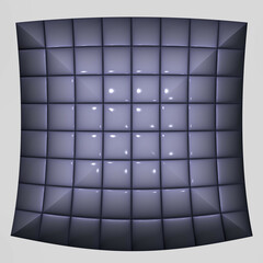 Symmetrical shiny purple metallic surface 3d render background
