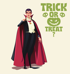 Halloween vampire.Trick or treat vector illustration