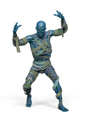 mummy is angy on white background