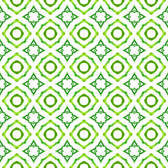 Tiled watercolor background. Green amazing boho