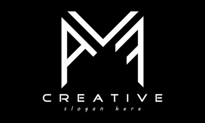 geometric monogram letters AVF logo design vector, business logo, icon shape logo, rectangle squire polygon letters modern unique minimalist creative logo design, vector template