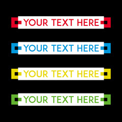 banner set, text box, title box, speech text, speech title, frame text, frame title, text border, title border	