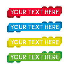 banner set, text box, title box, speech text, speech title, frame text, frame title, text border, title border	