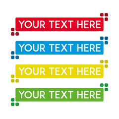 banner set, text box, title box, speech text, speech title, frame text, frame title, text border, title border	