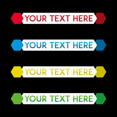 banner set, text box, title box, speech text, speech title, frame text, frame title, text border, title border	