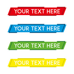 banner set, text box, title box, speech text, speech title, frame text, frame title, text border, title border	
