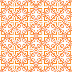 Watercolor ikat repeating tile border. Orange