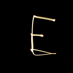 Light painted letters