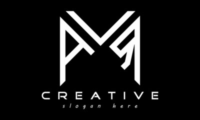 geometric monogram letters AVR logo design vector, business logo, icon shape logo, rectangle squire polygon letters modern unique minimalist creative logo design, vector template