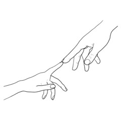 Vector illustration of hands. Ornament for decoration. An element for congratulations. Illustration for printing.