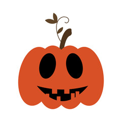 Pumpkin illustration with carved emotion for halloween
