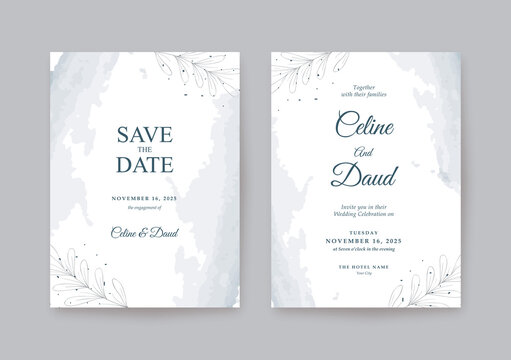 Minimalist beautiful and clean Wedding invitation template