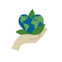 Hand with earth illustration
