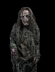 Swamp Zombie on black background 1 - obrazy, fototapety, plakaty