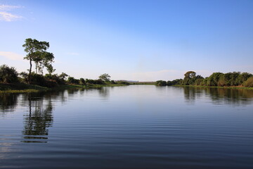 Fototapeta na wymiar View of the Paraguay River, Pantanal, Brazil,