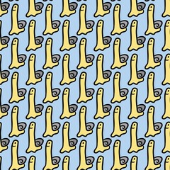 seamless pattern of cute monster cartoon
