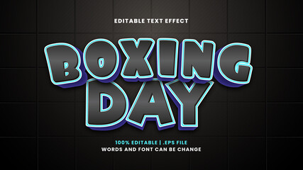 Boxing day editable text effect in modern 3d style