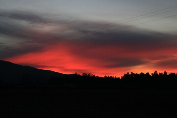 sunset in the mountains