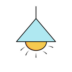 Vector illustration of shining lamp.