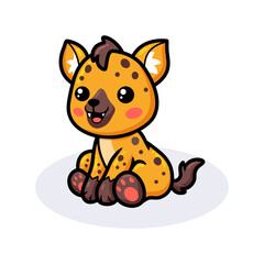 Cute baby hyena cartoon sitting