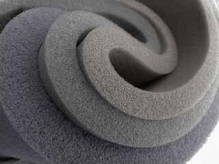 gray sponge foam roll insulated by a white background