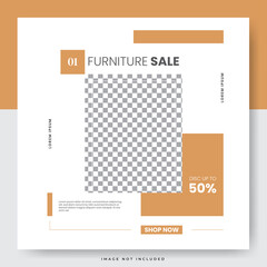 Minimal furniture sale instagram social media post template