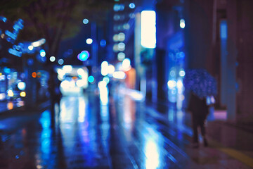 夜の街 光のアブストラクト