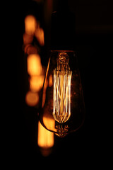 incandescent lamp in the dark