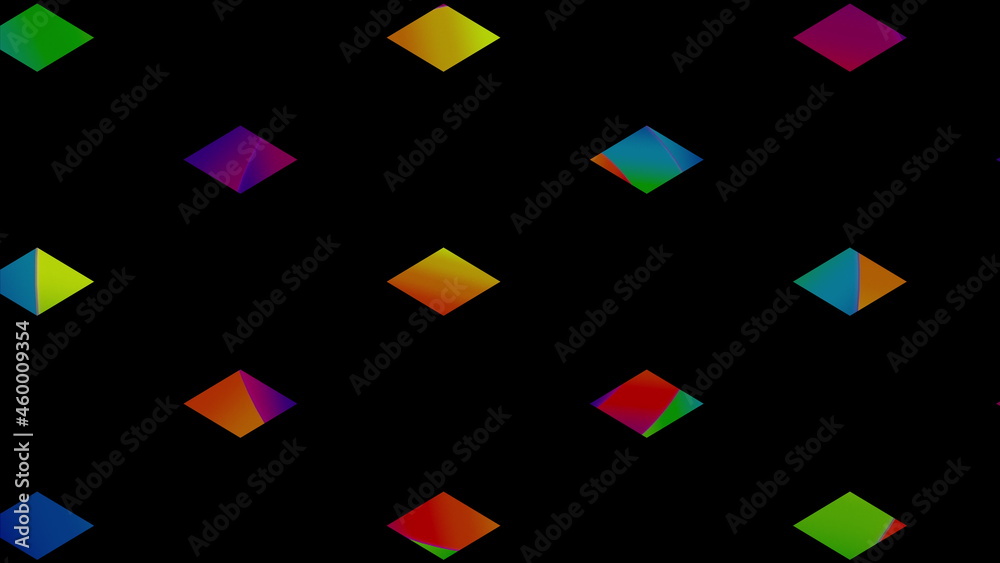 Poster geometric cubes in 3d render correct construction on surface. futuristic mosaic with gradient textur