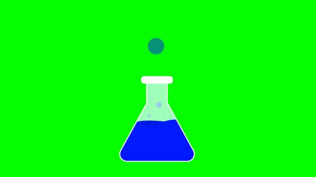 Simple animated of Erlenmeyer flask with green background.
Suitable for presentation or chemical content.