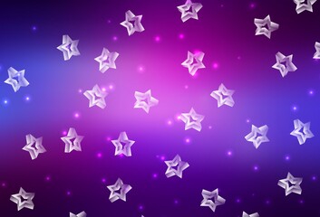 Light Purple, Pink vector texture with beautiful stars.